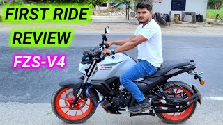 New Yamaha FZS V4 Ice Fluo 2024 First Ride Review [upl. by Nnylyoj]