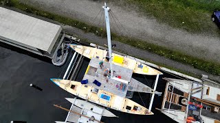 I Finally Put The Mast On My OceanGoing Catamaran [upl. by Nimoynib771]