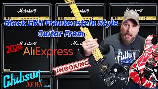 Chibson EVH Black Frankenstein 2024 Tribute Guitar from AliExpress  Unboxing and Review [upl. by Elinor759]