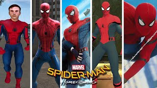 SpiderMan Homecoming MCU Stark Suit Mod Evolution in SpiderMan Games [upl. by Ameehs]