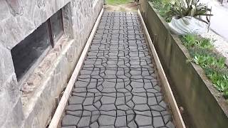 DIY Cobblestone look walkway moulds easy way how to [upl. by Sedberry94]