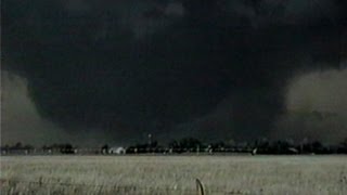 GIANT TORNADOES up close  May 7 2002 Kansas [upl. by Ymorej]