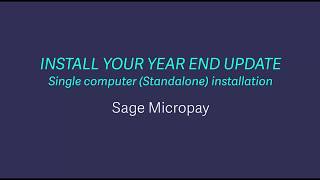 Sage Payroll Micropay  Install the year end update [upl. by Aenej]