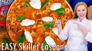 EASY Skillet Lasagna Recipe 30Minute Dinner Recipe [upl. by Cyprian]