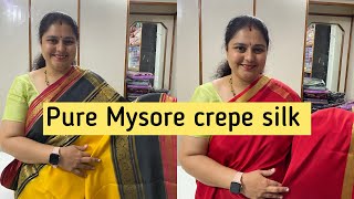 NEW ARRIVALS ‼️‼️ PURE MYSORE CREPE SILK SAREE  6363247858 [upl. by Zingg496]