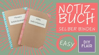 Notizbuch binden  Notizbuch selber machen  DIY Papier  einfach  schnell  Geschenk  Anleitung [upl. by Gnilyam70]