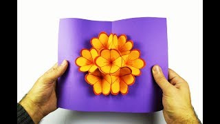 How to make a paper flower PopUp card [upl. by Auqeenwahs459]