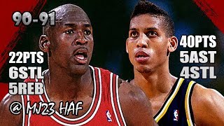 Michael Jordan vs Reggie Miller Highlights vs Pacers 1991030262pts AllMiller Kicking MJs ASS [upl. by Yedorb170]