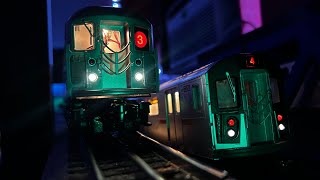 MTH Subway MTA IRT Eastern Pkwy Line R142A 4 Express Train Ride with R62 3 Local Train Action [upl. by Acissj260]