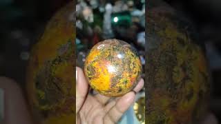 OrpimentRealgar Sphere crystalstones realgar crystal gemstone minerals shortvideo shorts [upl. by Danaher464]