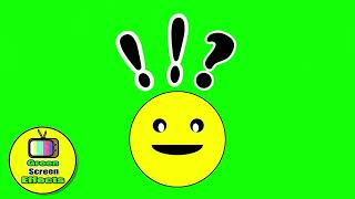 Question mark  exclamation Mark and Funny emoji animation green screen [upl. by Jamima474]