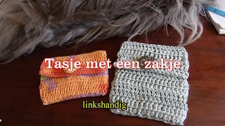 Haken  tutorial 584 Tasje met een zakje linkshandig [upl. by Estes]