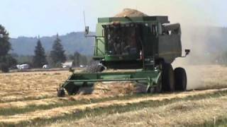 Grass Seed Harvest with John Deere Combines Part 1 [upl. by Norry]