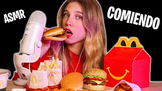 ASMR COMIENDO MCDONALDS 🍔 CRUJIENTE Y RELAJANTE Mouth sounds Comiendo todos los menús Happy Meal 🍟 [upl. by Choo34]