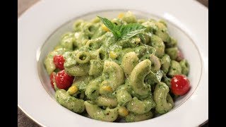 Creamy Pesto Pasta  Sanjeev Kapoor Khazana [upl. by Yatnuhs]