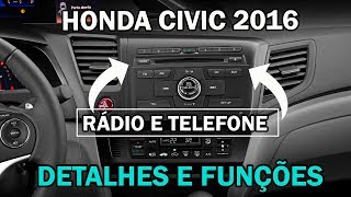 Honda Civic  Rádio e Telefone   Funções   Original [upl. by Rube]