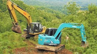 Cat 5130B Excavator In Cab View [upl. by Hayotal]