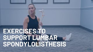 Exercises to Support Lumbar Spondylolisthesis  Low Back Spondylo Exercises [upl. by Ahsirk]