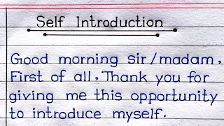 Self Introduction For Interview  How To Introduce Yourself In Interview  Self Introduction [upl. by Ranie]