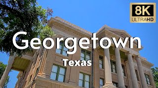 Georgetown Texas Tour Downtown 8k [upl. by Sacken486]