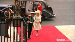 Royal wedding video Westminster Abbey arrivals for Prince William and Kate Middletons big day [upl. by Meri43]