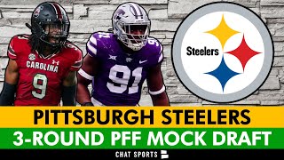 Pittsburgh Steelers 3Round NFL Mock Draft WITH TRADES From Pro Football Focus  Steelers Rumors [upl. by Darbee49]