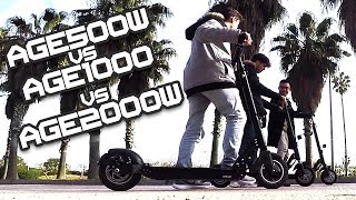 Comparativa patinete eléctrico AGE 2000W VS 1000W VS 500W [upl. by Arundel]