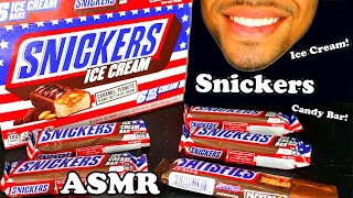 ASMR SNICKERS ICE CREAM BARS  CHOCOLATE CANDY BAR MOUTH SOUNDS JERRY CANDY ASMR MUKBANG [upl. by Danczyk40]