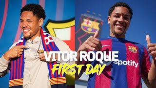 💥 VITOR ROQUE HIS FIRST DAY AT FC BARCELONA 💥 [upl. by Skye]