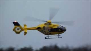 Landung im Regen von Christoph 70 EC135 DHSHP Flugplatz Schöngleina [upl. by Ahseenat]