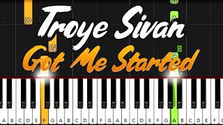 Troye Sivan  Got Me Started  Easy Piano Tutorial [upl. by Waylen978]