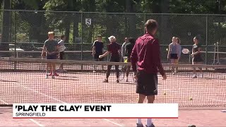 ‘Play the Clay’ tennis clinic and exhibition game takes place in Forest Park [upl. by Carri761]