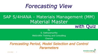 SAP MM – Forecasting View in Material Master S4HANA Materials Management P2P 0218 [upl. by Atniuqal]