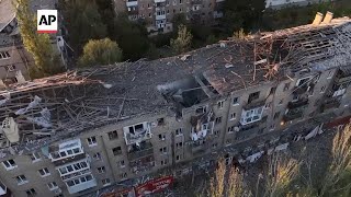 Residential buildings heavily damaged after deadly Russian airstrike in Kramatorsk [upl. by Nyltiac]