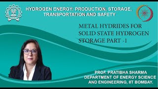 Lecture 46 Metal Hydrides for Solid State Hydrogen Storage Part 1 [upl. by Ecnerwaled593]