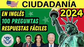 100 PREGUNTAS del examen de ciudadanía americana EN INGLÉS 2024 [upl. by Vittoria]