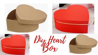 How To Make Heart Shaped Paper Gift Box Heart Box Art and Craft Making Paper Box Diy Paper Box [upl. by Cimbura922]