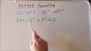 Electrochemistry Nernst equation derivation [upl. by Phemia]