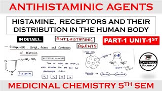 Antihistamine agents  Histamine  Receptors  Part 1 Unit 1  medicinal chemistry 5th semester [upl. by Annayrb]