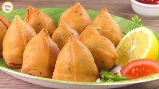 Aloo Samosa Punjabi Samosa Bengali Singara Recipe by Tiffin Box  samosa recipe with frozen tips [upl. by Vernor]