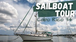 Full BOAT TOUR Selfsufficient off grid 37ft Liveaboard Bluewater Sailboat  Log 20 [upl. by Nonnaehr]