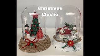 Christmas DIY  Dollar Tree Christmas DIY Cloche  Christmas in July [upl. by Aron]