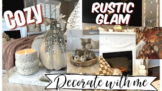 NEW  RUSTIC GLAM COZY DECORATE WITH ME  2023 COZY LIVING ROOM DECOR IDEAS [upl. by Ahtiuqal310]