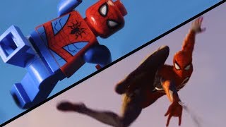 SpiderMan PS4 Scene Remade Entirely In Lego [upl. by Knowles392]