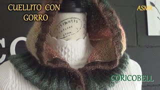 Cuellito con Gorro a 2 agujas SUPER FACIL ASMR [upl. by Nessi]