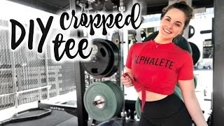 CUTE CROPPED T SHIRT TUTORIAL  DIY Gym Style  Weekend Adventures amp Food Reviews 🍔🍪 [upl. by Eillim]