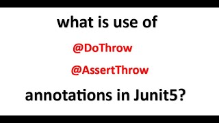 What is use of DoThrow and AssertThrow annotations in Junit5 Mockito Spring Boot Testing [upl. by Harley]