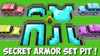 Biggest DIAMOND ARMOR SET PIT vs MY CARS in Minecraft  NEW SECRET PASSAGE [upl. by Hegyera]