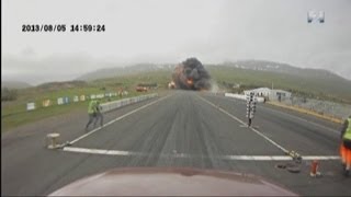 Footage of aircraft crash in Iceland [upl. by Aleacem]