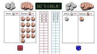 How to Play quotRace to a Dollarquot Math Game [upl. by Yadnil764]